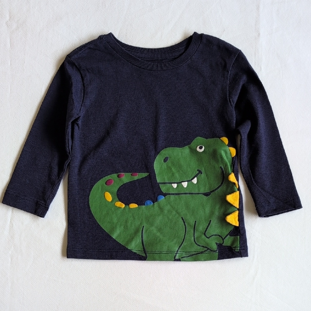 little me dinosaur graphic cotton blend long sleeve shirt navy blue 12 months